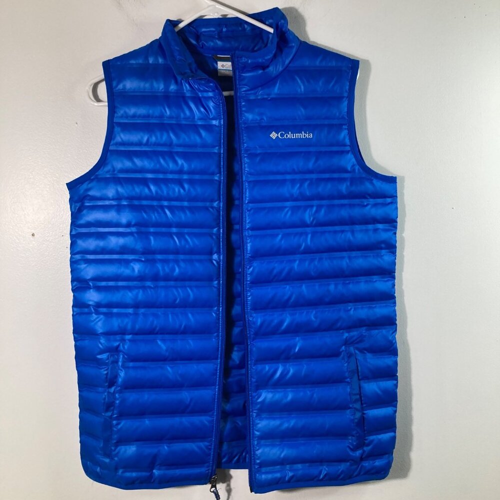 Boys Columbia Heat Seal Down Puffer‎ Vest Zip Blue XL Water Resistant NWT
